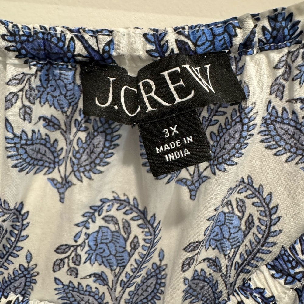 J. Crew Long Sleeve Dress in Blue and White Paisley EUC - Picture 6 of 6